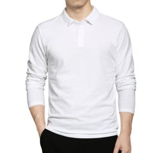 White Long Sleeve Polo Shirt