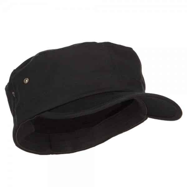 Right Side of Black Flat Top Cap