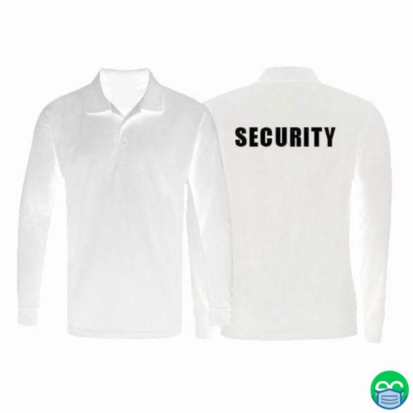 White Dri Fit Long Sleeve Polo Shirt